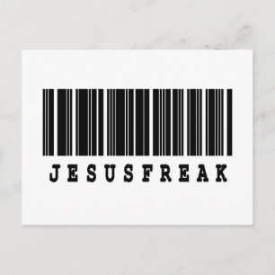 Carte Postale conception de code barre jesus freak