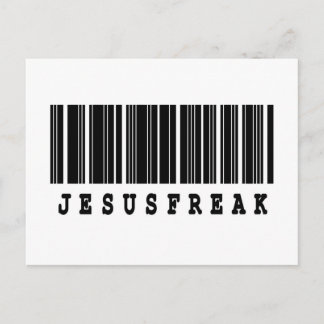 Carte Postale conception de code barre jesus freak