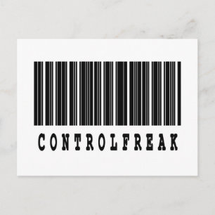 Carte Postale conception de code-barres maniaque du contrôle