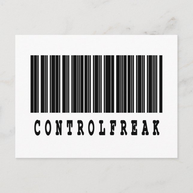 Carte Postale conception de code-barres maniaque du contrôle (Devant)