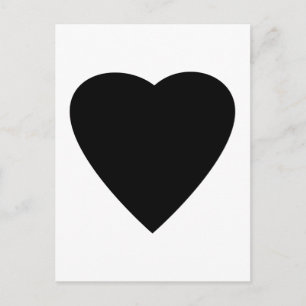 Carte Postale Conception de cœur d'amour noir et blanc.