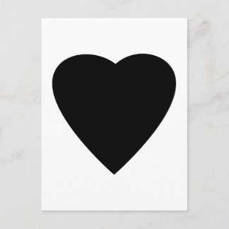 Carte Postale Conception de cœur d'amour noir et blanc.