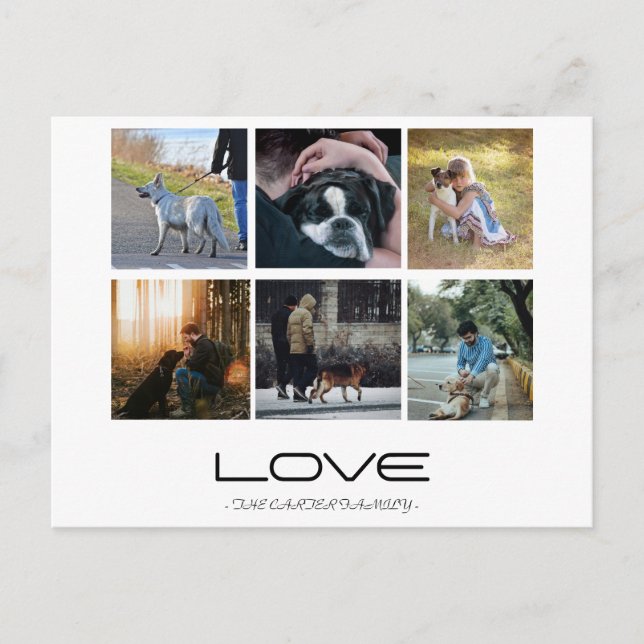 Carte Postale Conception de collage de portrait de famille Love  (Devant)