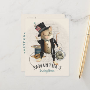 Carte Postale Conception de couture de la souris victorienne en