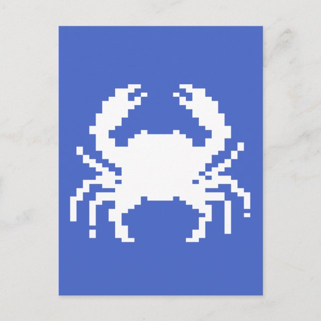 Carte Postale conception de crabe pixel (Devant)
