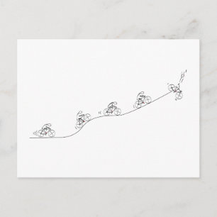 Carte Postale Conception de cyclistes stylisés