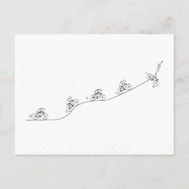 Carte Postale Conception de cyclistes stylisés (Devant)