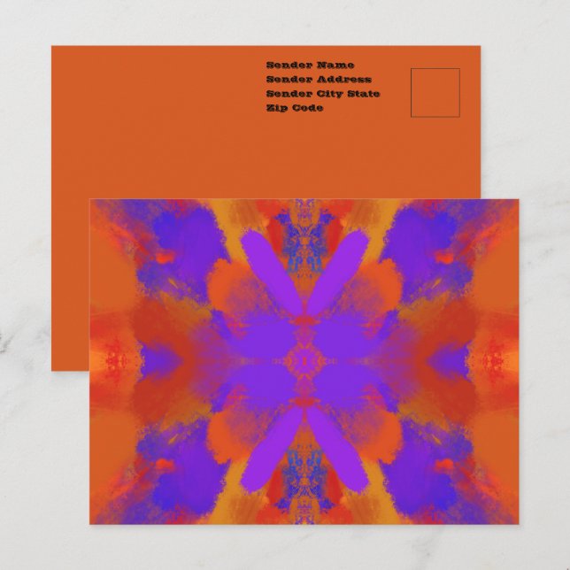 Carte Postale Conception de design graphique abstrait orange vio (Devant / Derrière)