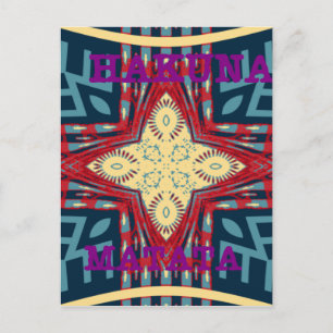 Carte Postale Conception de dessin d'art abstrait texte Hakuna M