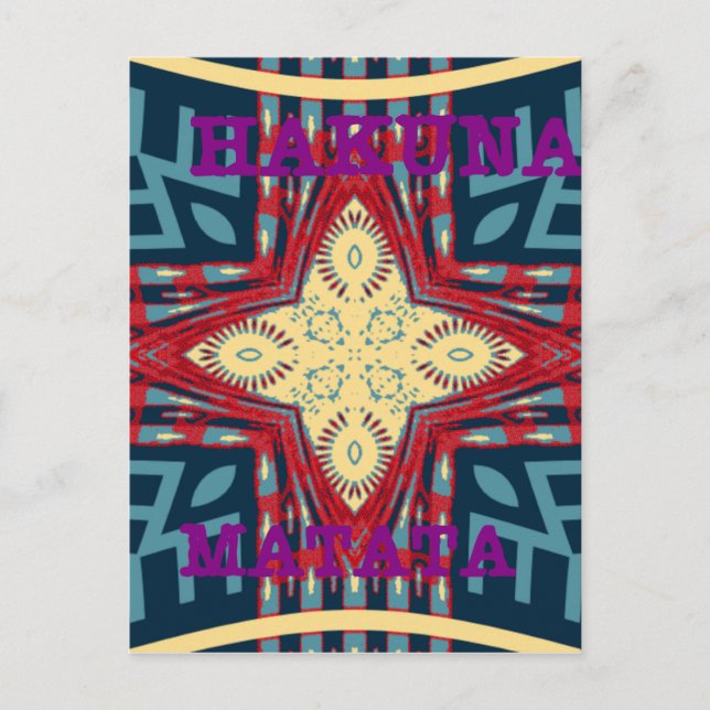 Carte Postale Conception de dessin d'art abstrait texte Hakuna M (Devant)