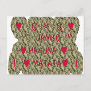 Carte Postale Conception de dessin d'art d'impression Hakuna Mat