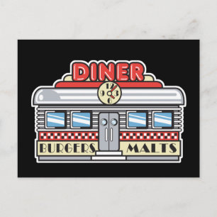 Carte Postale conception de diner rétro