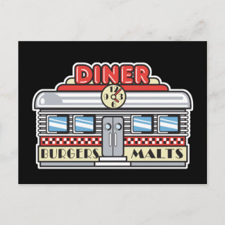 Carte Postale conception de diner rétro