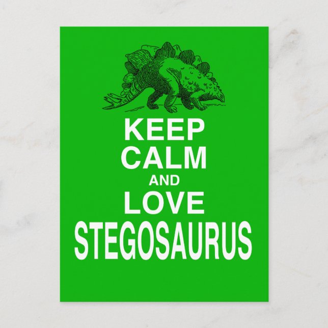 Carte Postale Conception de dinosaures Stegosaurus pour le calme (Devant)