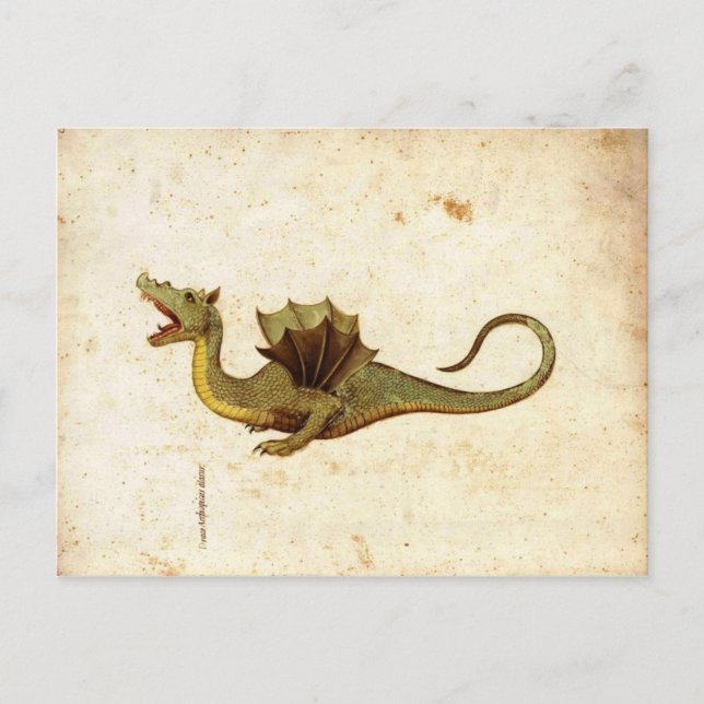 Carte Postale Conception de dragon médiéval vintage (Devant)