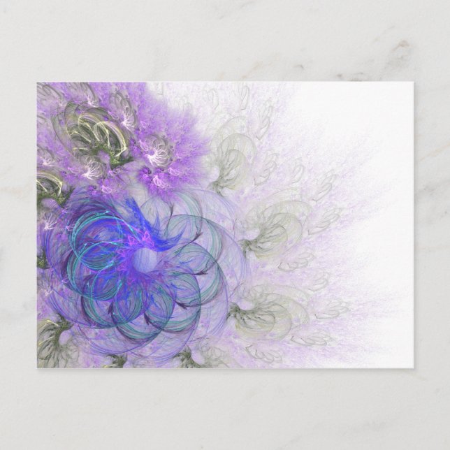 Carte Postale Conception de fleurs abstraites Lacy de couleur po (Devant)