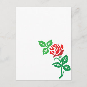 Carte Postale Conception de fleurs de rose rouge – Beauté floral