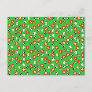 Carte Postale Conception de football avec Chemises rouges