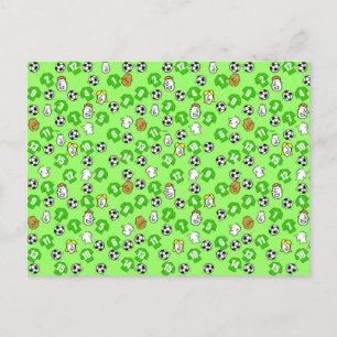 Carte Postale Conception de football avec des maillots verts