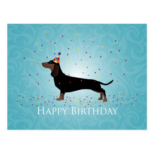 Carte Postale Conception De Joyeux Anniversaire De Teckel Zazzle Fr