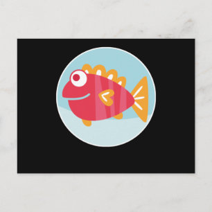 Carte Postale Conception de la baleine de l'océan de poissons Ph