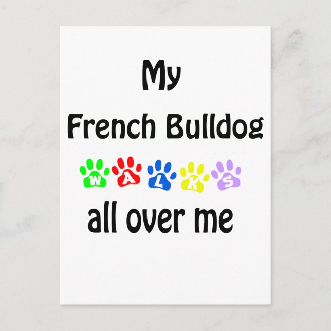 Carte Postale Conception de la marche des Bulldog français (Devant)