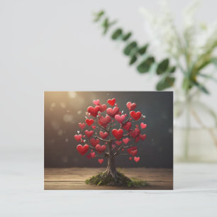 Carte Postale Conception de la Saint Valentin, Coeur sur les arb