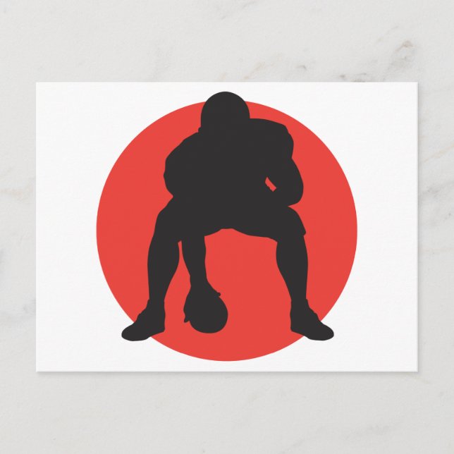 Carte Postale conception de la silhouette de football de quart-a (Devant)