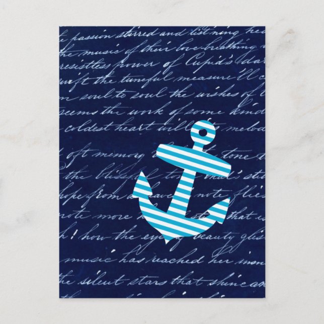 Carte Postale Conception de l'écriture manuscrite d'ancrage à ba (Devant)