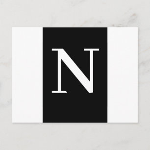 Carte Postale Conception de lettre minimaliste moderne noire per