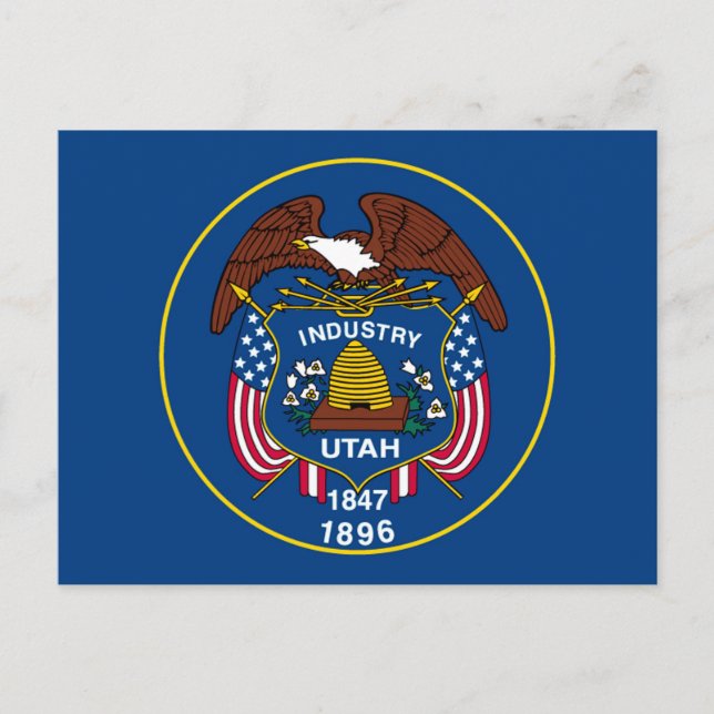 Carte Postale Conception de l'indicateur d'état Utah (Devant)