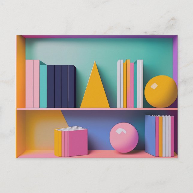 Carte Postale Conception de livres de bibliothèque moderne pour  (Devant)