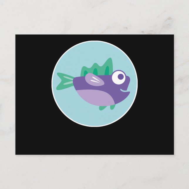 Carte Postale Conception de l'océan de poissons baleine nageant  (Devant)