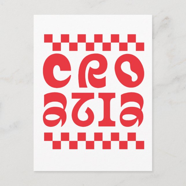 Carte Postale conception de logo de pays Croatie (Devant)