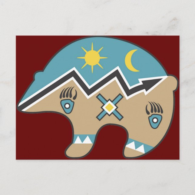 Carte Postale Conception de l'ours tribal (Devant)