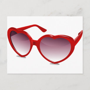 Carte Postale Conception de lunettes de soleil en forme de coeur