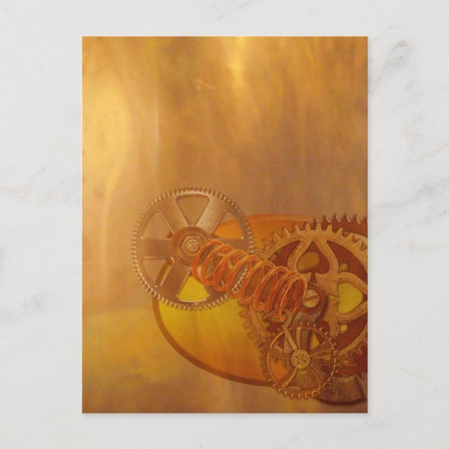 Carte Postale conception de mécanique de roues dentées steampunk (Devant)