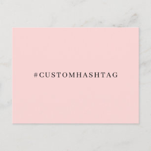 Carte Postale Conception de médias sociaux rose moderne Hashtag