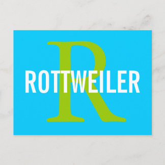 Carte Postale Conception de monogramme de race Rottweiler