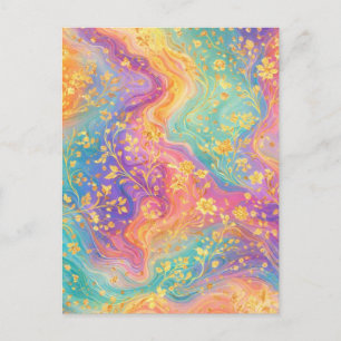 Carte Postale Conception de monogramme floral abstrait moderne p