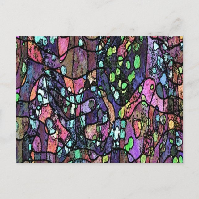 Carte Postale Conception de mosaïque violette (Devant)