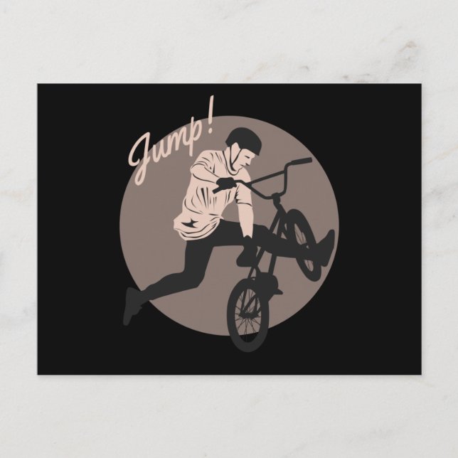 Carte Postale Conception de motard rétro - Saut (Devant)