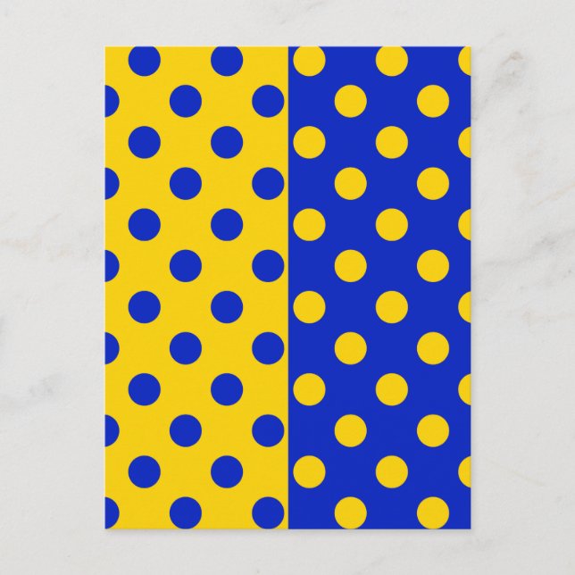Carte Postale Conception de motif à pois jaune bleu demi-teinte  (Devant)