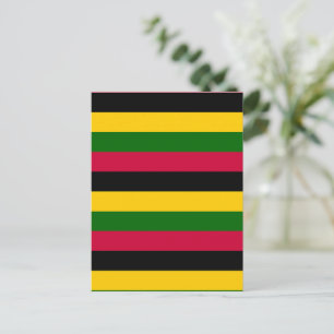 Carte Postale Conception de motif à rayures de couleurs africain