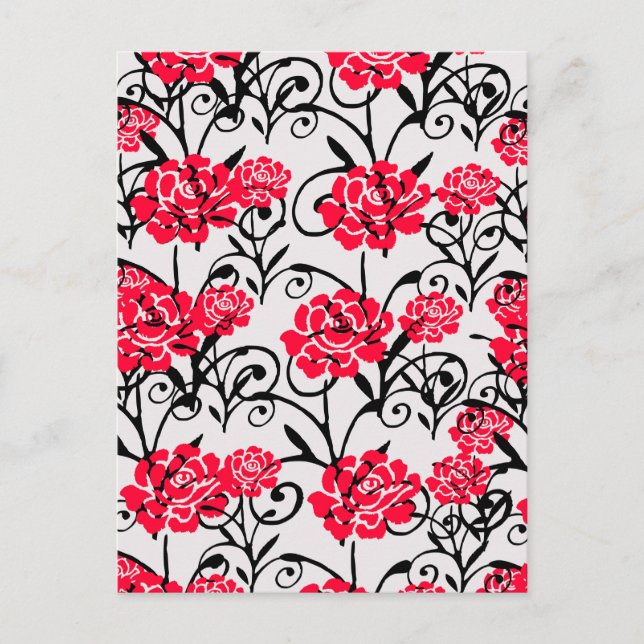 Carte Postale Conception de motif d'illustration florale de fleu (Devant)