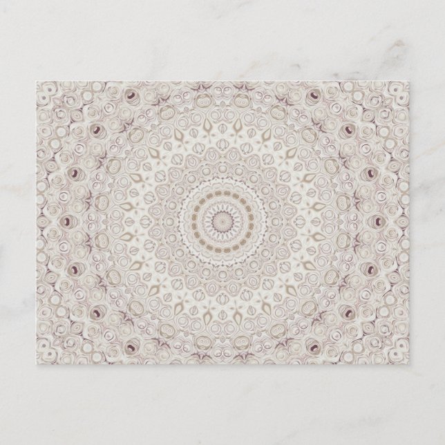 Carte Postale Conception de motif mandala beige et taupe (Devant)