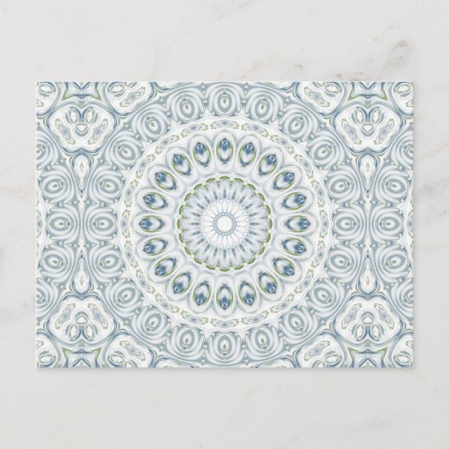 Carte Postale Conception de motif mandala bleu et vert serein (Devant)