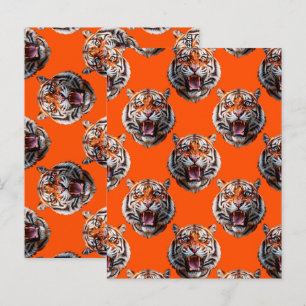 Carte Postale Conception de motif tête de tigre orange