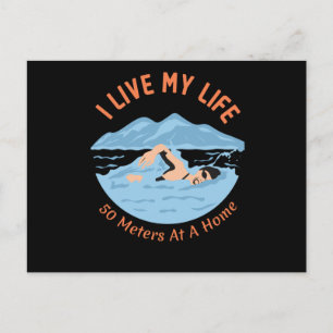Carte Postale Conception de nageurs cool - Je vis ma vie