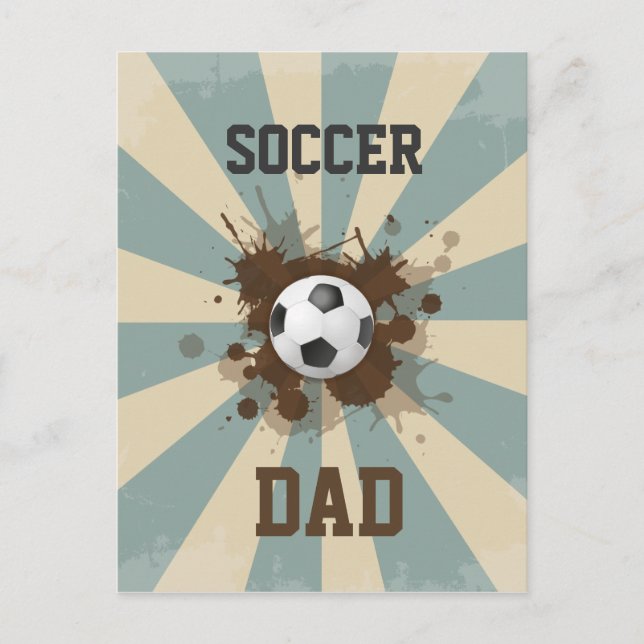 Carte Postale Conception de papa du football rétro (Devant)